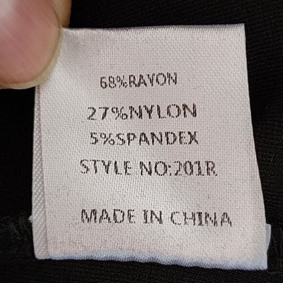 Labijou Pencil Skirt Large Embroidered Black Flowers Pull On Elastic Waist NWT - Picture 9 of 10